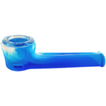 3.5" Silicone Hand Pipe w/ Glass Flower Bowl - Image 2