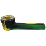 3.5" Silicone Hand Pipe w/ Glass Flower Bowl - Image 3