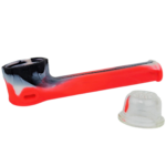 3.5" Silicone Hand Pipe w/ Glass Flower Bowl - Image 4
