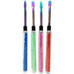 6" Crush Glass Handle w/ Metal Tip Dab Tool