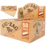 Zig Zag Unbleached Rolling Tips 50 Pack Carton