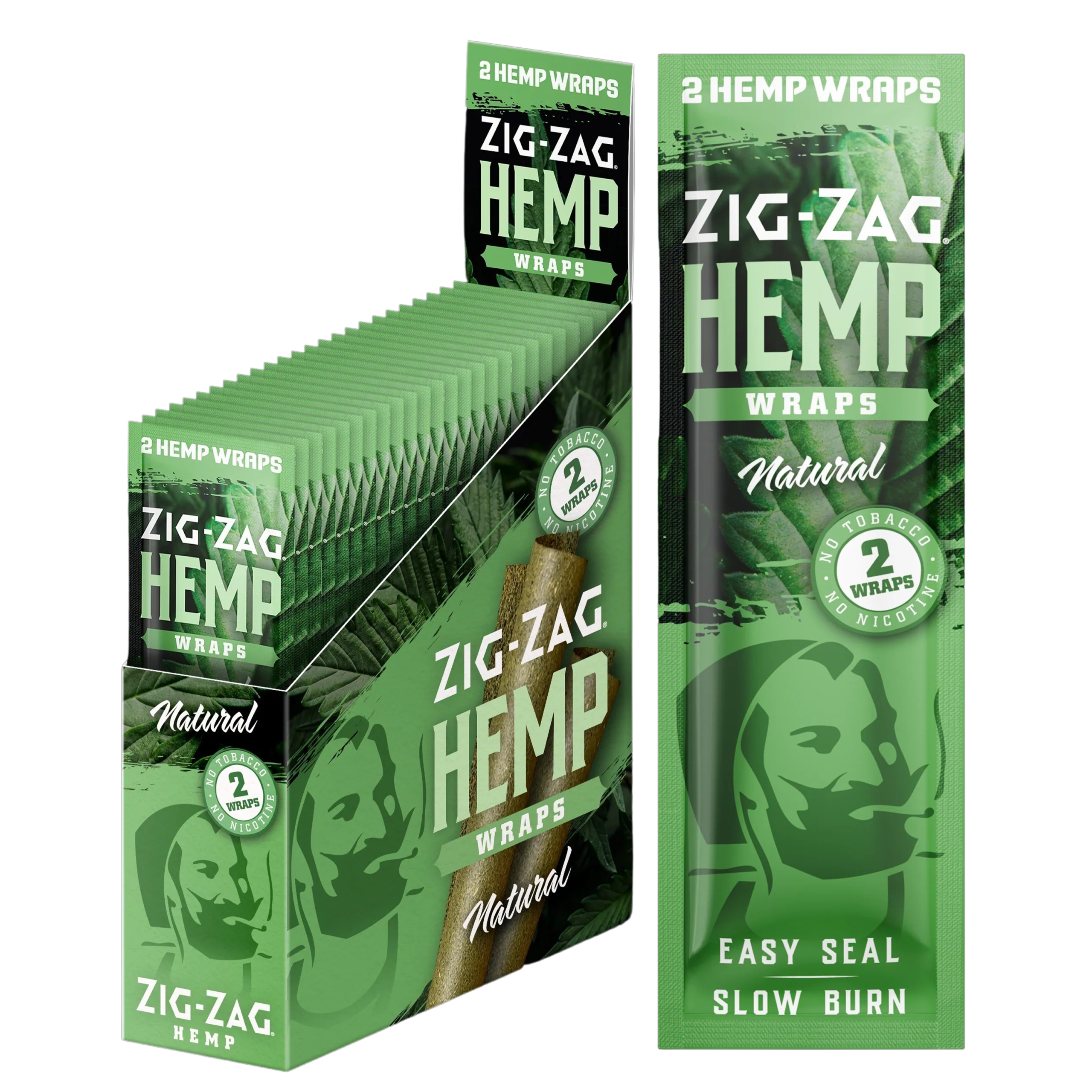 zig zag hemp green.2 Zig Zag Hemp Wraps NPP - Natural - Image 1