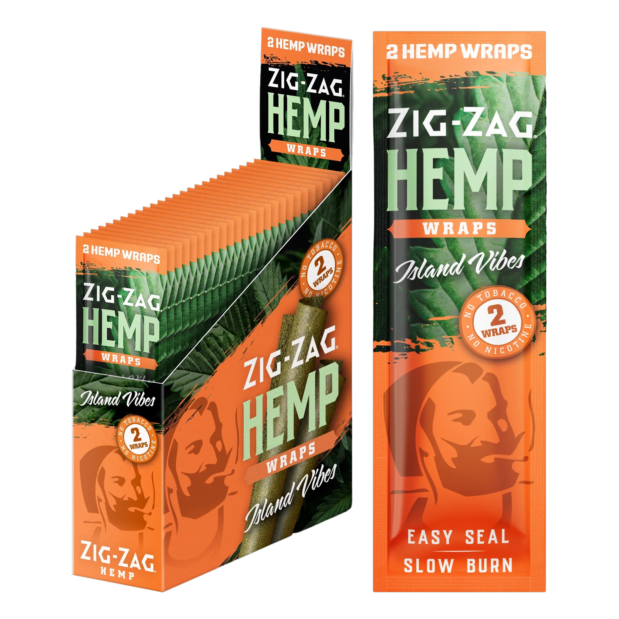 zig zag hemp orange.58d Zig Zag Hemp Wraps NPP - Island Vibes - Image 1