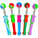 4.5" Silicone Nectar Straws w/ Mixed Tips - 25 Pack - Image 3