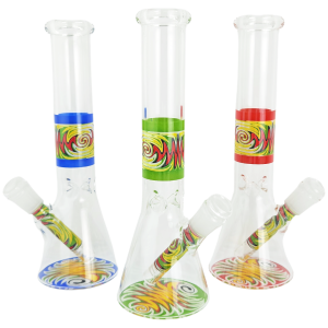 10'' Wigwag Decal Beaker w/ Wigwag Downstem