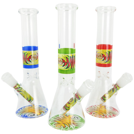 10'' Wigwag Decal Beaker w/ Wigwag Downstem