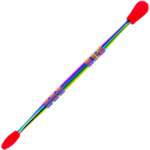 5" Iridescent Stainless Steel Dab Tool w/ Silicone Tips - Image 2