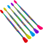5" Iridescent Stainless Steel Dab Tool w/ Silicone Tips - Image 4
