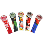 3.5" Silicone Decal Hand Pipe w/ Glass Bowl