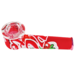 3.5" Silicone Decal Hand Pipe w/ Glass Bowl - Image 2