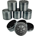 1.5" Hemp Leaf Embossed Zinc Grinder
