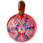 1.5" Blue & Yellow Dot Pendant