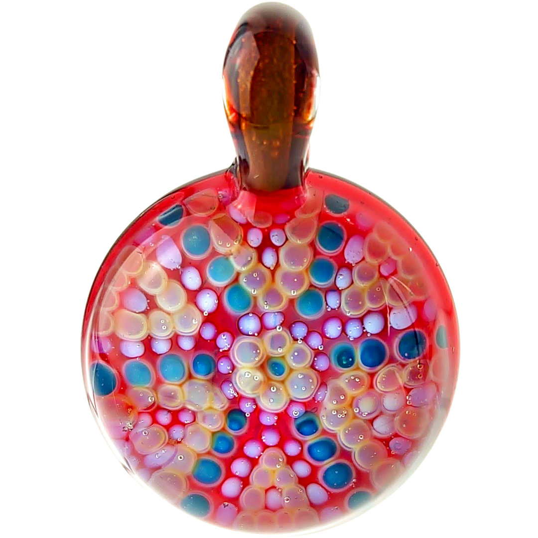 Blue & Yellow Dot Pendant 1.5" Blue & Yellow Dot Pendant - Image 1