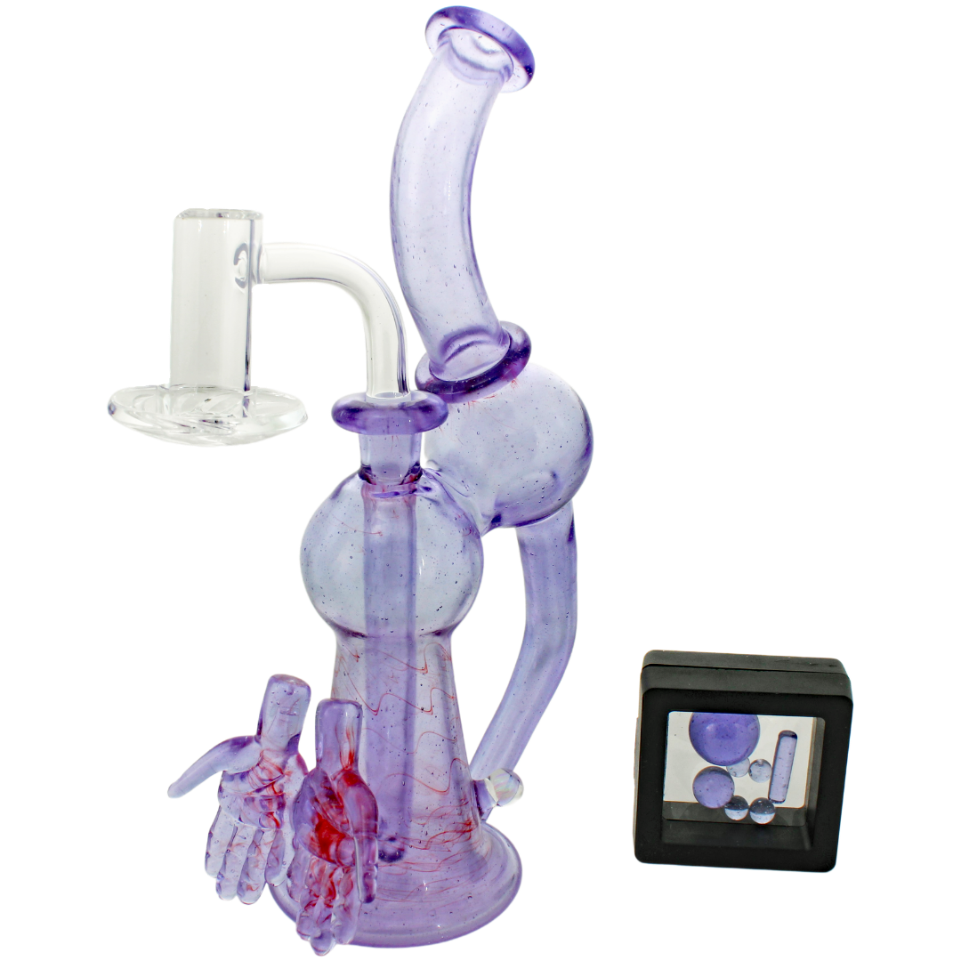 COVE PURPLE HANDS RIG Cove Glass Purple Hands Recycler Set - Image 1