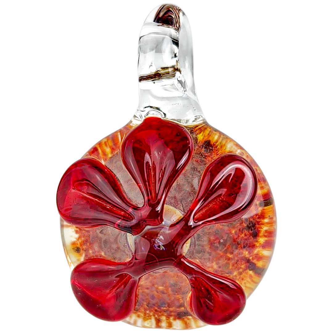 Red Flower Pendant 1.5" Red Flower Pendant - Image 1
