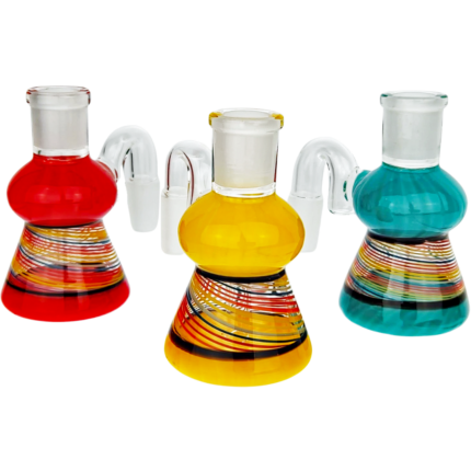 3" 14 M 90° Rainbow Swirl Ash Catcher