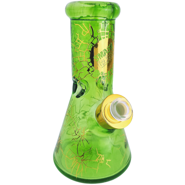 8" Smash Glass Gold Accent Beaker - Image 2