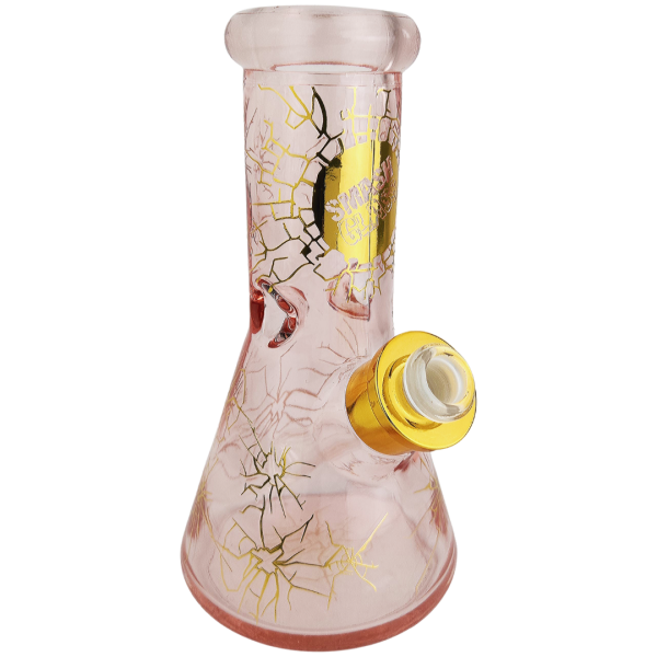 8" Smash Glass Gold Accent Beaker - Image 4