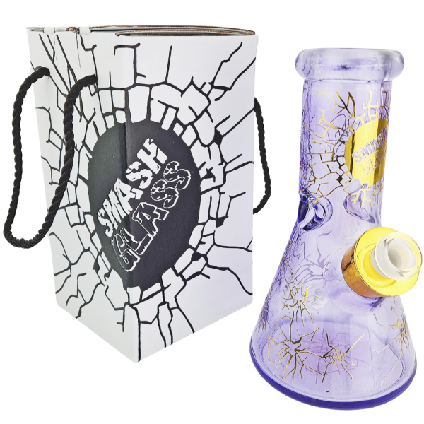 8" Smash Glass Gold Accent Beaker - Image 7