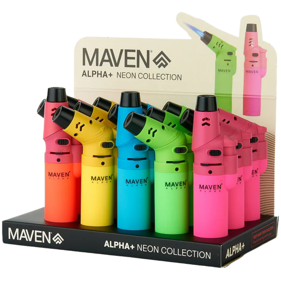 Maven Alpha Neon Collection Display 3.5" Maven Alpha+ Neon Torch - 15 Pack Display - Image 1