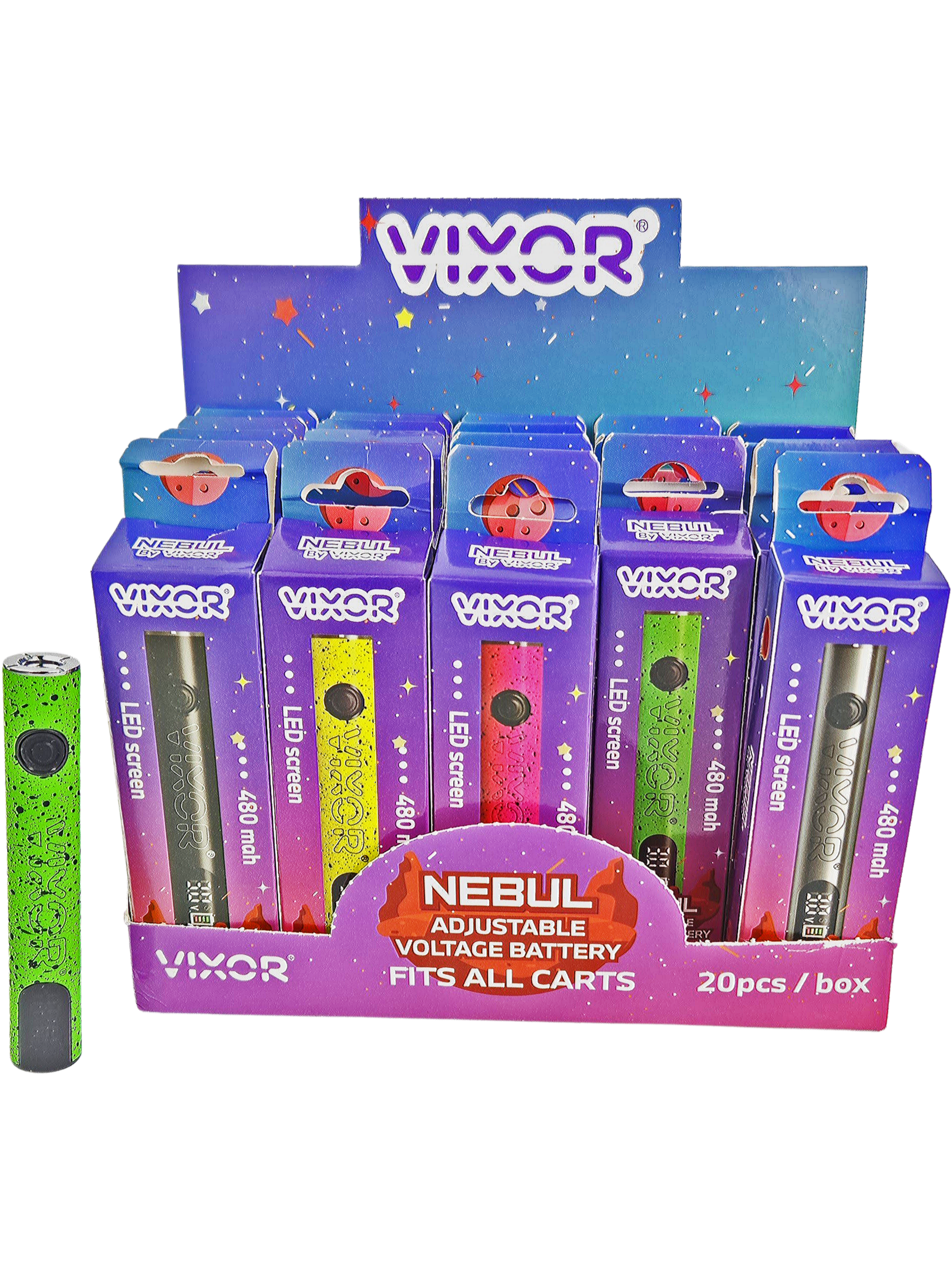 3.5″ 480mAh Nebul by Vixor – Box of 20 Stick Batteries – WYN Distribution