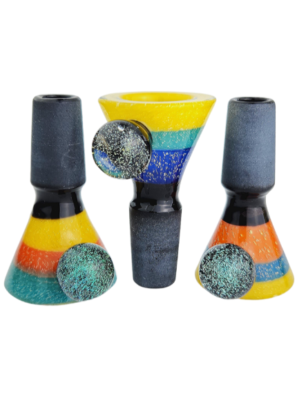 2" 14mm Color Dichro Sleeve & Marble Flower Bowl