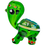 3.5" Sculpted Turtle w/ Color Shell Hand Pipe - Image 2