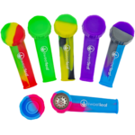 CUSTOM 3.5" Silicone Hand Pipe w/ Metal Bowl & Lid