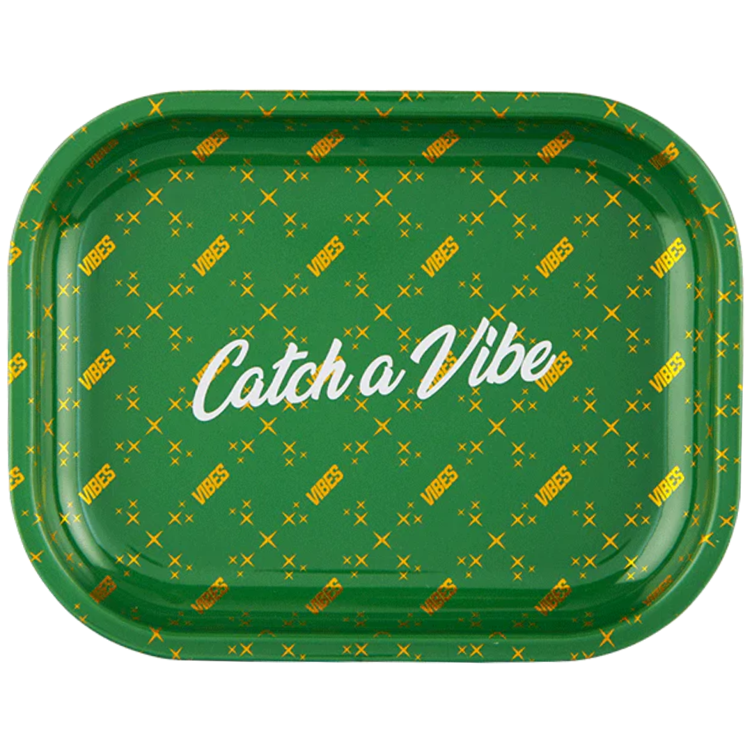 VIBES Catch A Vibe Rolling Tray GREEN SMALL VIBES Catch A Vibe Rolling Tray - Small - Image 1