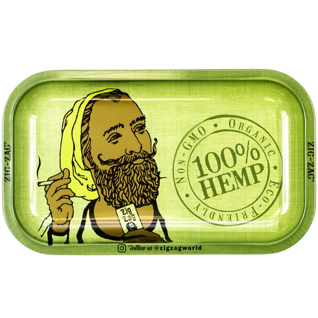 Zig Zag Small Rolling Tray Hemp Zig Zag Small Rolling Tray - Hemp - Image 1