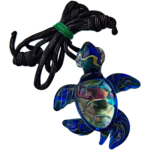 3" Peaselburg Dichro Large Turtle Pendant - Image 5