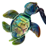 3" Peaselburg Dichro Large Turtle Pendant - Image 2