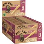 Zig Zag 70's Unbleached Cones - 8 Ct - 18 Pack Carton
