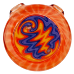 1.75" All Out Red w/ Purple & Orange Wigwag Pendant