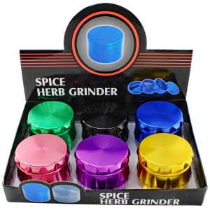 2.5" Notched Aluminum Grinder - 6 Pack Display