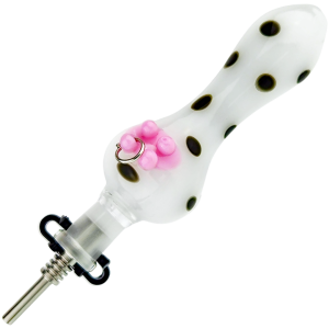 4" Cow Pierced Udder Nectar Straw