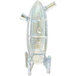 6.5" Iridescent Sculpted Rocket Joint Bubbler - Image 2