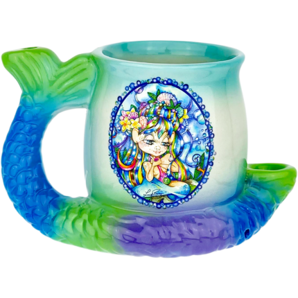 5" Linda Biggs Fairy Mermaid Mug Hand Pipe