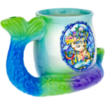 5" Linda Biggs Fairy Mermaid Mug Hand Pipe - Image 11