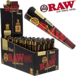 RAW Black 3pk King Size Pre-Roll Cones 32bx