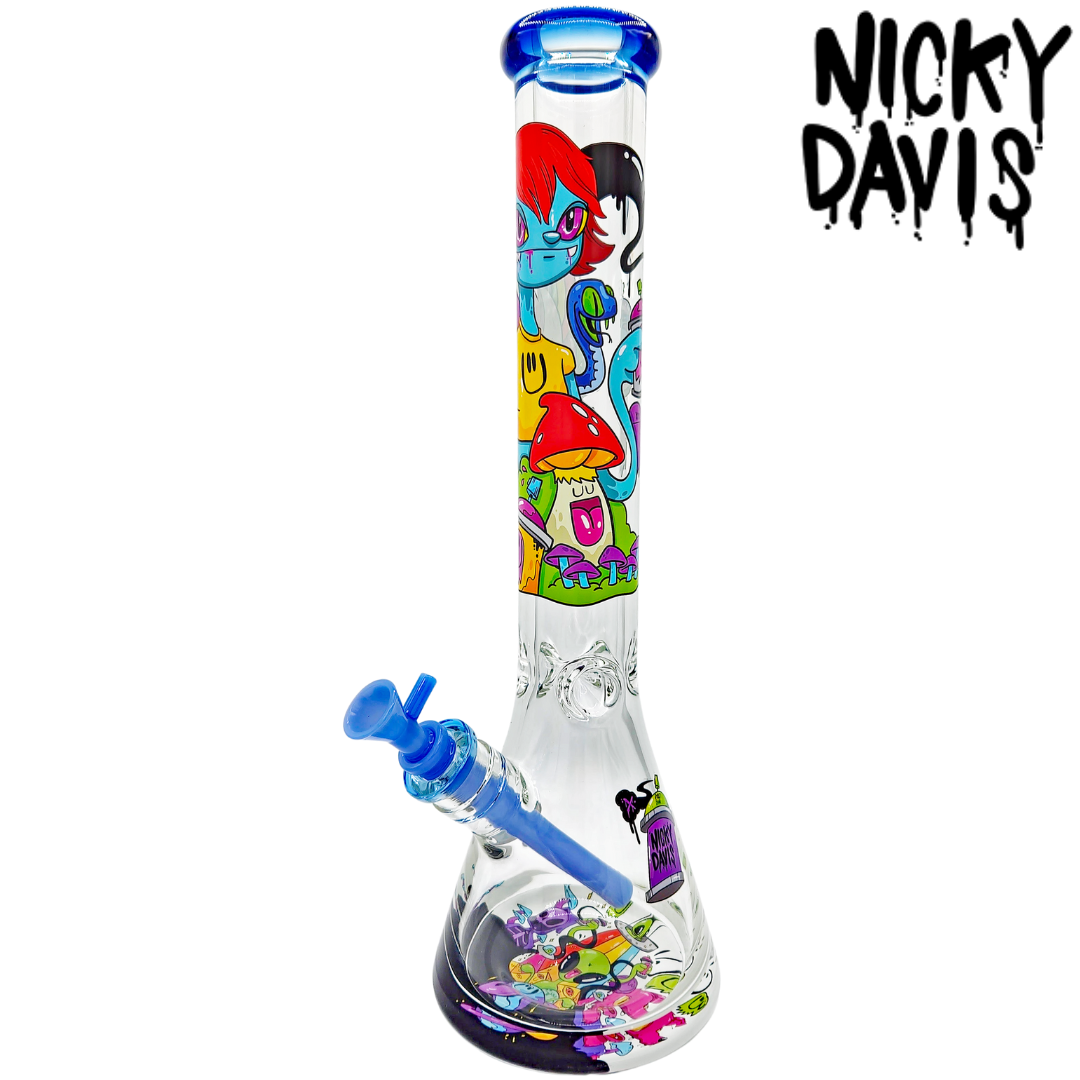 ' NICKY DAVIS BK DIsplay 16" Nicky Davis Ghost Gang Beaker - Image 1