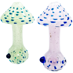 4.5" Sculpted Mushroom Glass Hand Pipe