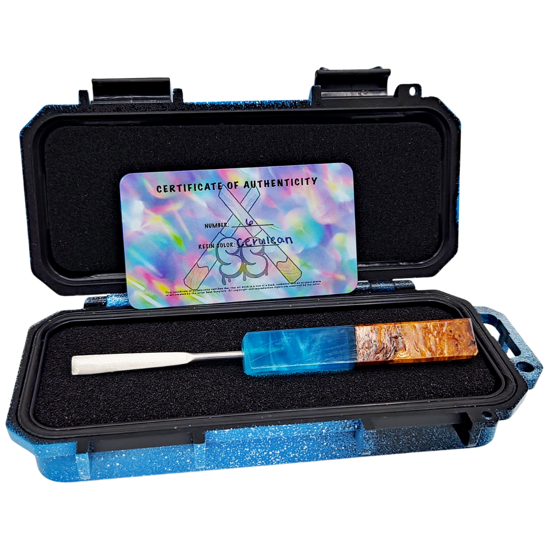 MIYAGI PAINTS CERULEAN SQUARE SESH SCEPTOR Dabber Miyagi Paints Square Sesh Sceptor Dab Tool - Cerulean - Image 1