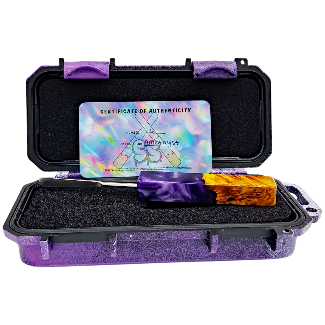 Miyagi Paints Amethyst Sesh Sceptors Square Authenticity Miyagi Paints Square Sesh Sceptor Dab Tool - Amethyst - Image 1