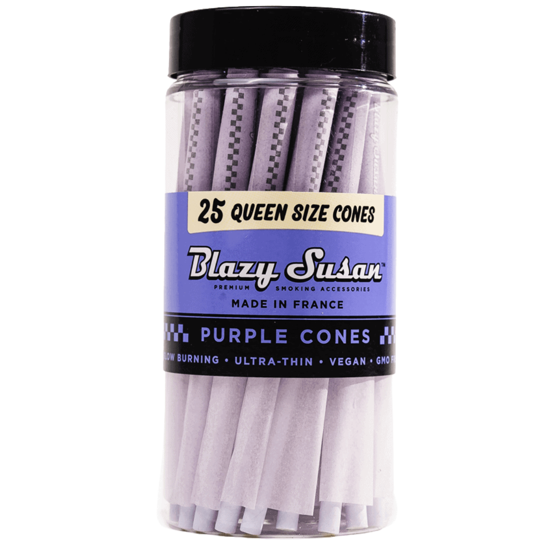 PC-25CT-PURP-MC Blazy Susan Purple Paper Cones - Queen Size 25ct - Image 1
