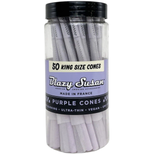 Blazy Susan Purple Paper Cones - King Size, 50Ct Cones