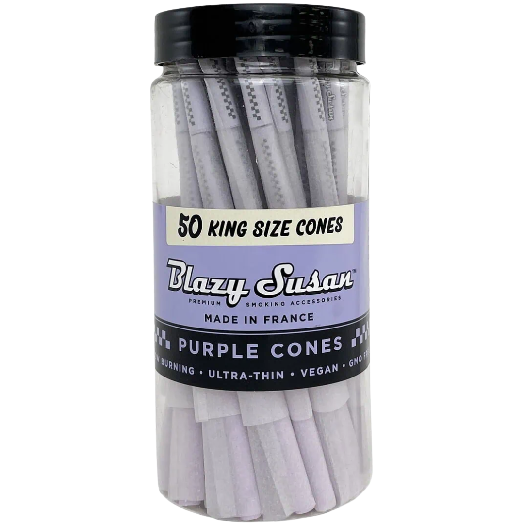 PC-KS50-PURP-MC Blazy Susan Purple Paper Cones - King Size, 50Ct Cones - Image 1