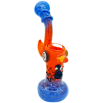 7.5" Color Frit w/ Critter & Mushroom Implosion Glass Bubbler - Image 6