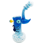 7.5" Color Frit w/ Critter & Mushroom Implosion Glass Bubbler - Image 7