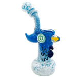7.5" Color Frit w/ Critter & Mushroom Implosion Glass Bubbler - Image 4
